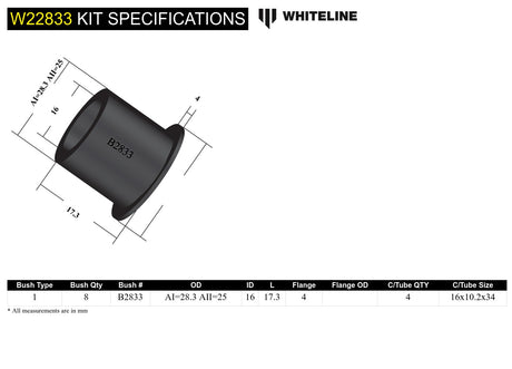 Whiteline Rear Sway Bar End Link Bushing Kit - 2002-2007 Subaru WRX - product image 5