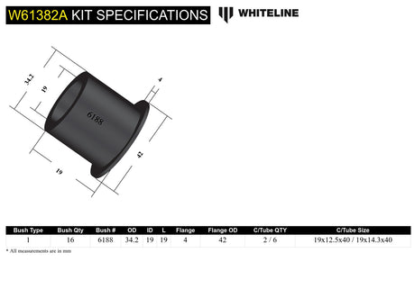 Whiteline Rear Lower Control Arm Bushing Kit - Subaru - product image 5