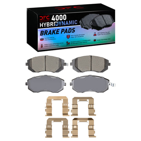 DFC Front 4000 HybriDynamic Brake Pads and Hardware Kit - 2002-2010 Subaru Impreza