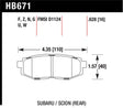 Hawk Performance Performance Ceramic Rear Street Brake Pads - 2011-2019 Subaru Legacy