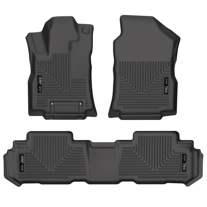 Husky Liners Weatherbeater Black Front & 2nd Seat Floor Liners - 2019-2023 Subaru Ascent