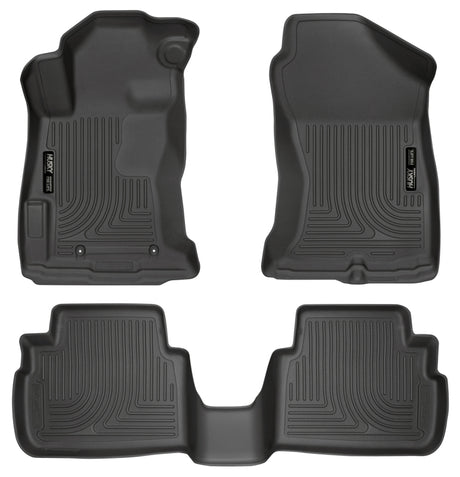 Husky Liners Weatherbeater Black Front & 2nd Seat Floor Liners - 2017 Subaru Impreza