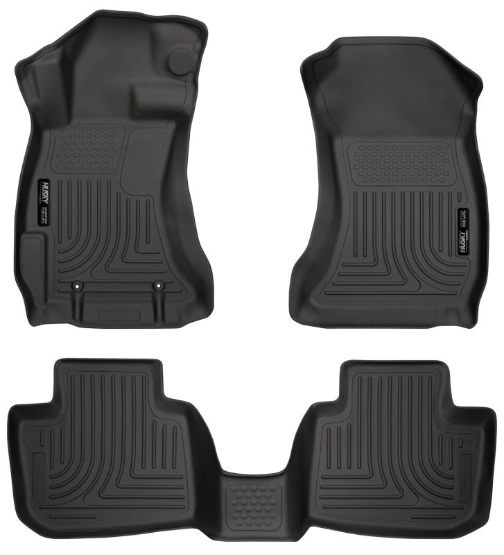 Husky Liners WeatherBeater Combo Front&2nd Row Black Floor Liners - 2012-2014 Subaru Impreza