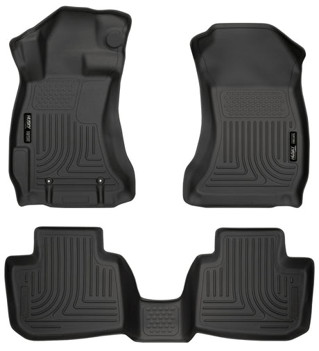 Husky Liners WeatherBeater Combo Front&2nd Row Black Floor Liners - 2012-2014 Subaru Impreza