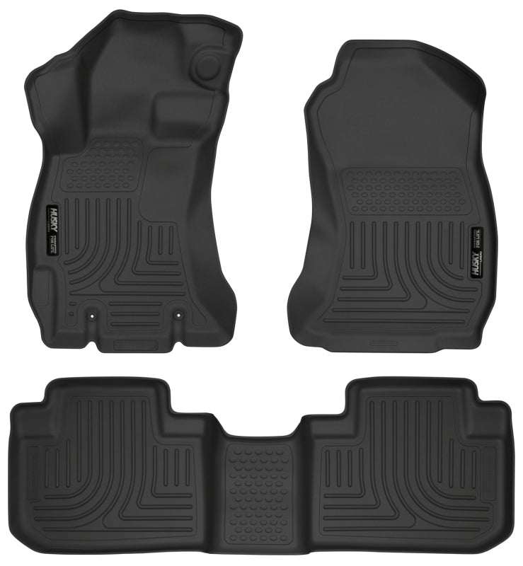 Husky Liners Weatherbeater Black Front & 2nd Seat Floor Liners - 2014 Subaru Forester