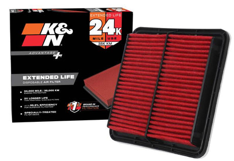K&N Advantage Plus Air Filter 24K Miles Leg - 2007-2010 Subaru Forester