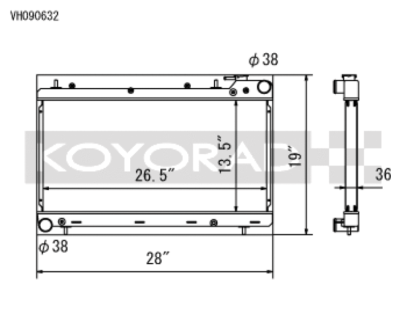 Koyo 1.8 / 2.2L (MT) Radiator - 1993-1998 Subaru Impreza