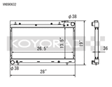 Koyo 1.8 / 2.2L (MT) Radiator - 1993-1998 Subaru Impreza