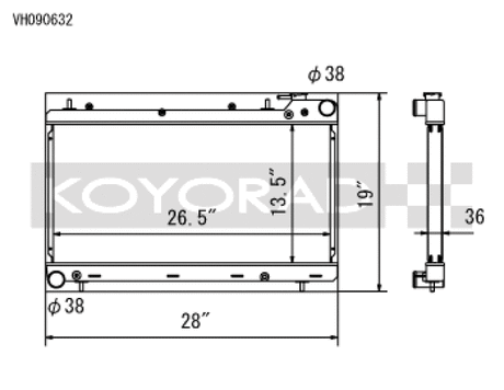 Koyo 1.8 / 2.2L (MT) Radiator - 1993-1998 Subaru Impreza