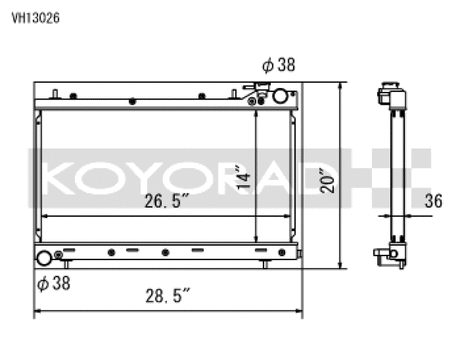 Koyo Turbo (MT) Radiator - 2004-2008 Subaru Forester