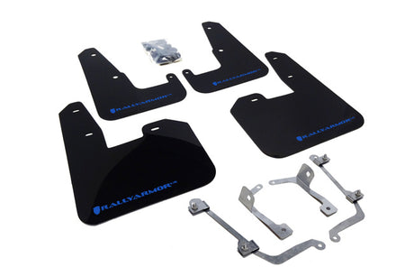 Rally Armor 2008-14 Subaru STI Black UR Mud Flap Blue Logo mud flap set