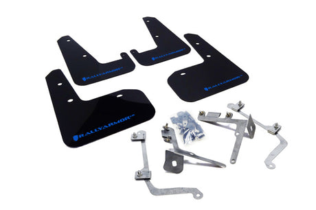 Rally Armor 2011-14 Subaru STI & WRX Sedan Black UR Mud Flap Blue Logo mud flap set