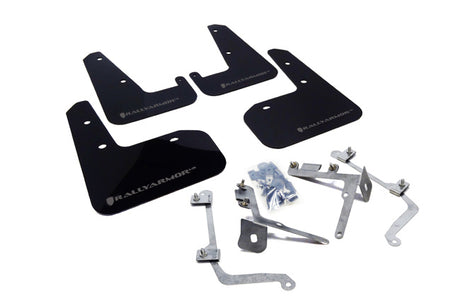 Rally Armor 2011-14 Subaru STI & WRX Sedan Black UR Mud Flap Grey Logo mud flap set