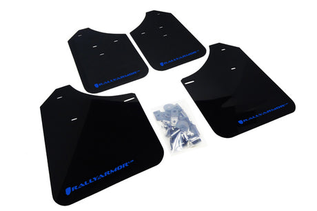 Rally Armor 2002-07 Subaru WRX STI Black UR Mud Flap Blue Logo mud flap set