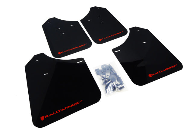 Rally Armor 2002-07 Subaru WRX STI Black UR Mud Flap Red Logo mud flap set
