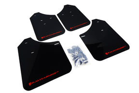 Rally Armor 2002-07 Subaru WRX STI Black UR Mud Flap Red Logo mud flap set