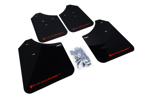 Rally Armor 2002-07 Subaru WRX STI Black UR Mud Flap Red Logo mud flap set