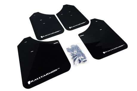Rally Armor 2002-07 Subaru WRX STI Black UR Mud Flap White Logo mud flap set