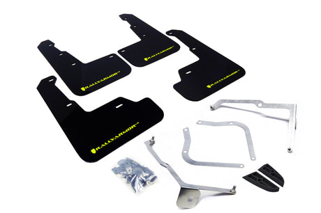 Rally Armor 2015-21 Subaru WRX & STI Black UR Mud Flap Caliper Green Logo mud flap set