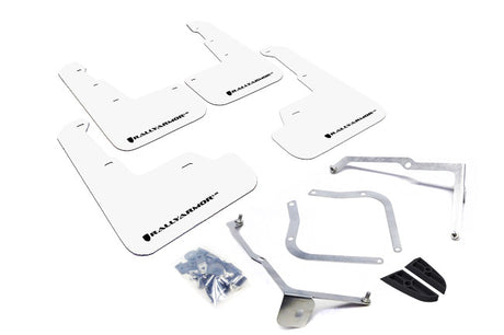 Rally Armor 2015-21 Subaru WRX & STI White UR Mud Flap Black Logo mud flap set