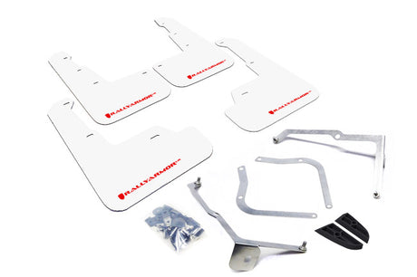 Rally Armor 2015-21 Subaru WRX & STI White UR Mud Flap Red Logo mud flap set