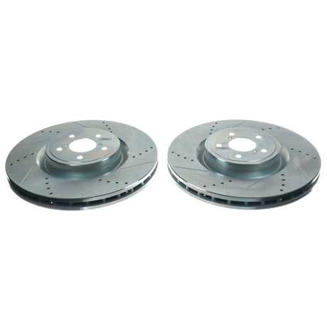 PowerStop Front Evolution Drilled & Slotted Rotors - Pair - 2004 Subaru Impreza
