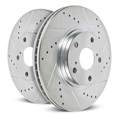 PowerStop Front Evolution Drilled & Slotted Rotors - Pair - 2004 Subaru Impreza