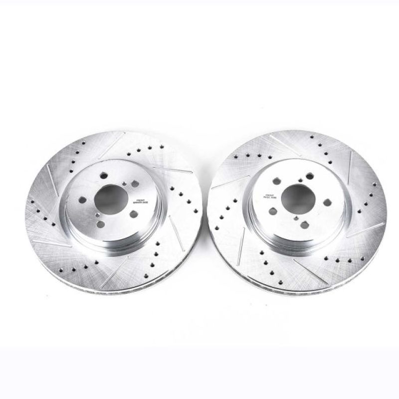 PowerStop Front Evolution Drilled & Slotted Rotors - Pair - 2014-2018 Subaru Forester