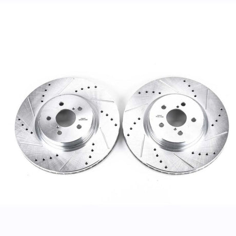 PowerStop Front Evolution Drilled & Slotted Rotors - Pair - 2014-2018 Subaru Forester