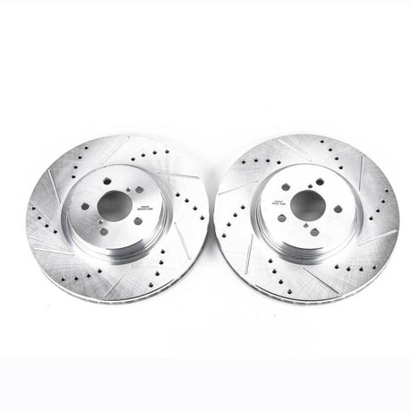 PowerStop Front Evolution Drilled & Slotted Rotors - Pair - 2014-2018 Subaru Forester