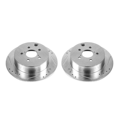 PowerStop Rear Evolution Drilled & Slotted Rotors - Pair - 2016-2019 Subaru Crosstrek