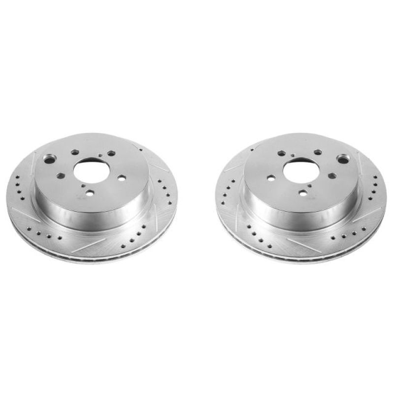 PowerStop Rear Evolution Drilled & Slotted Rotors - Pair - 2014-2018 Subaru Forester