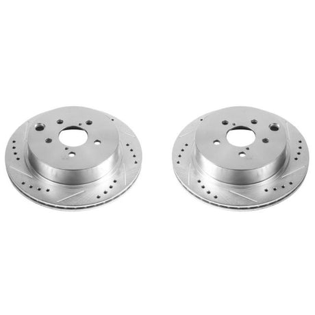 PowerStop Rear Evolution Drilled & Slotted Rotors - Pair - 2014-2018 Subaru Forester