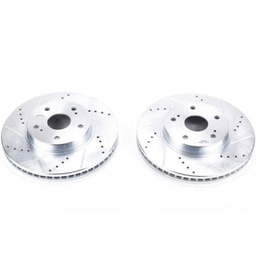 PowerStop Front Evolution Drilled & Slotted Rotors - Pair - 2015-2018 Subaru Legacy