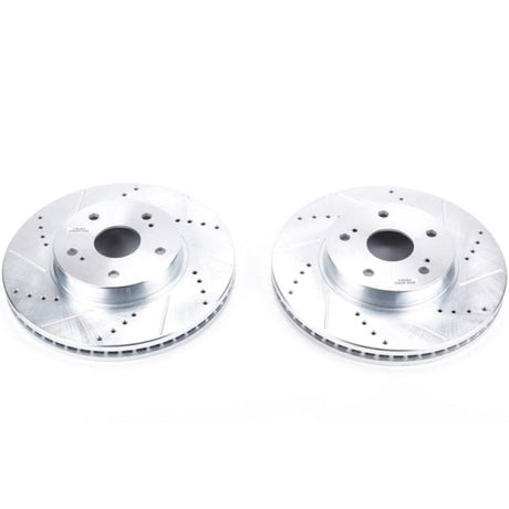 PowerStop Front Evolution Drilled & Slotted Rotors - Pair - 2015-2018 Subaru Legacy