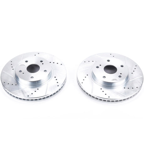 PowerStop Front Evolution Drilled & Slotted Rotors - Pair - 2015-2018 Subaru Legacy