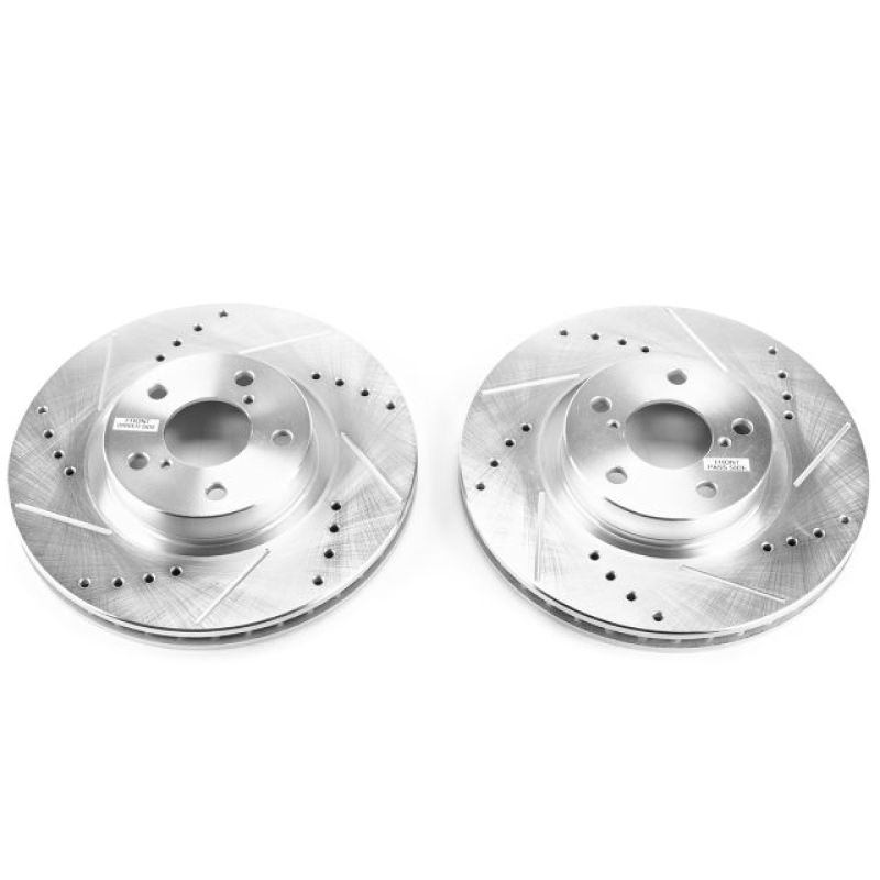 PowerStop Front Evolution Drilled & Slotted Rotors - Pair - 2017-2019 Subaru Impreza