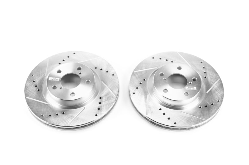 PowerStop Front Evolution Drilled & Slotted Rotors - Pair - 2017-2019 Subaru Impreza