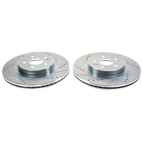 PowerStop Front Evolution Drilled & Slotted Rotors - Pair - 2019-2020 Subaru Forester