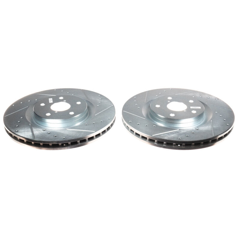 PowerStop Front Evolution Drilled & Slotted Rotors - Pair - 2019-2021 Subaru Ascent
