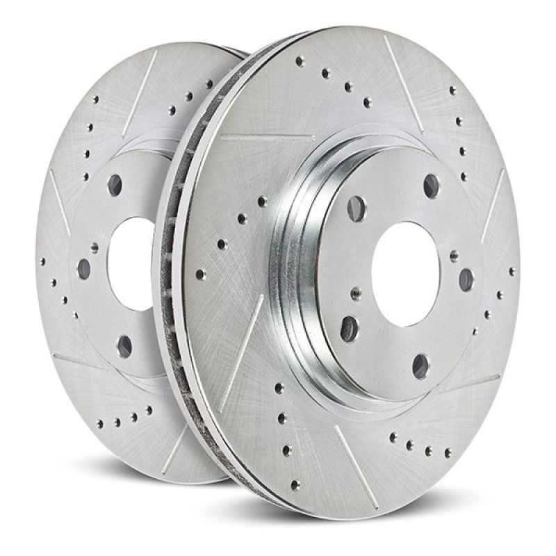PowerStop Front Evolution Drilled & Slotted Rotors - Pair - 2019-2021 Subaru Ascent