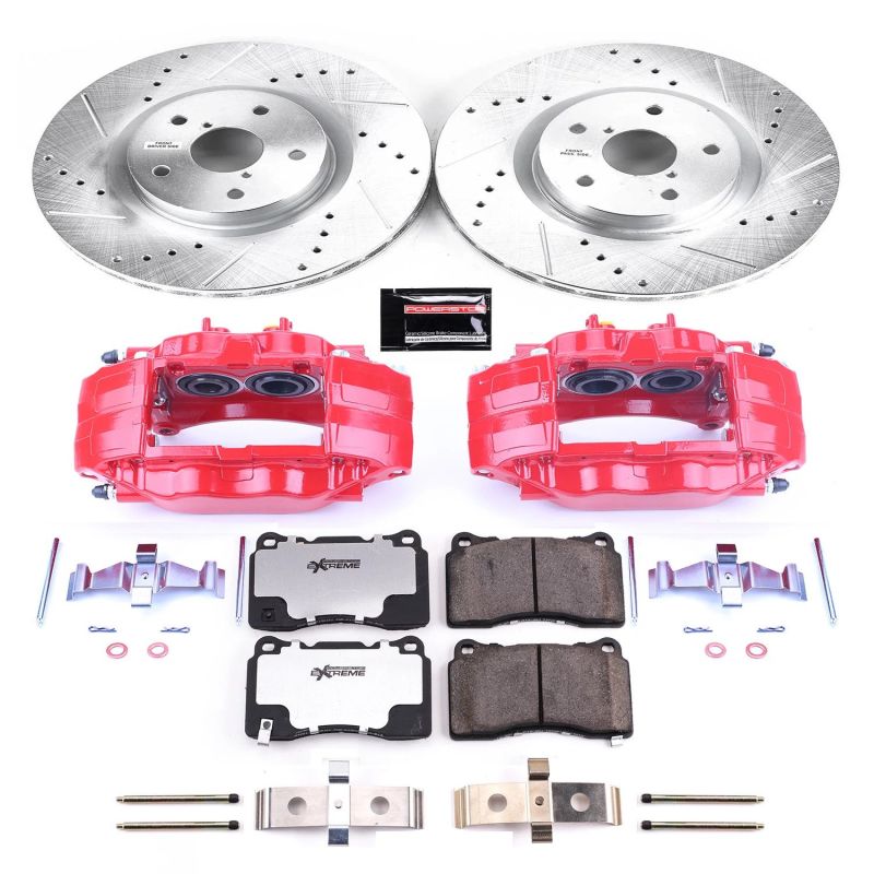 PowerStop Front Z26 Street Warrior Brake Kit w/ Calipers - 2005-2014 Subaru Impreza