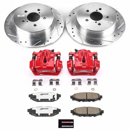 PowerStop Rear Z26 Street Warrior Brake Kit w/ Calipers - 2006-2009 Subaru Legacy