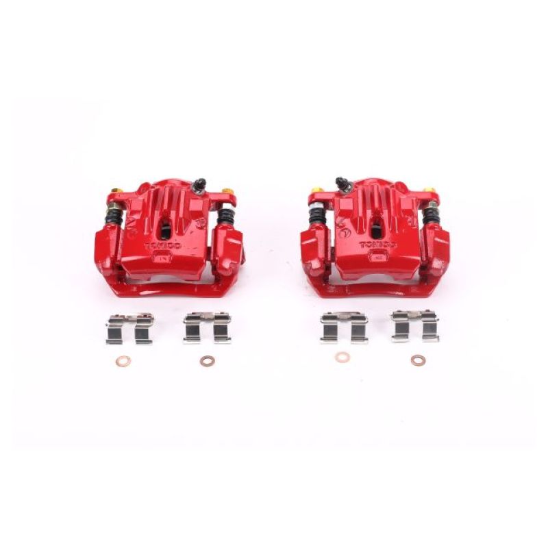 PowerStop Rear Red Calipers w/ Brackets - Pair - 2006-2009 Subaru Legacy