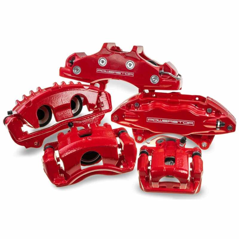 PowerStop Rear Red Calipers w/o Brackets - Pair - 2008-2014 Subaru Impreza
