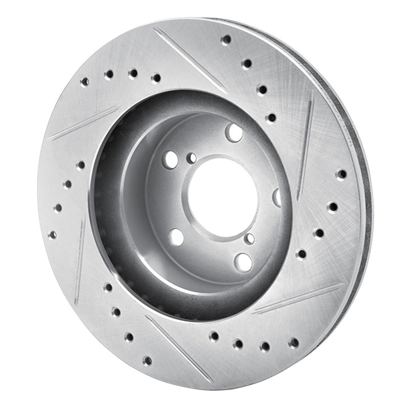 R1 Concepts Front Left Drilled & Slotted Brake Rotor - 1993-2001 Subaru Impreza