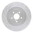 R1 Concepts Rear Left Drilled & Slotted Brake Rotor - 2003-2004 Subaru Impreza
