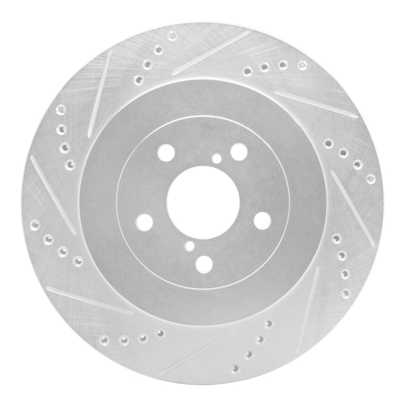 R1 Concepts Rear Left Drilled & Slotted Brake Rotor - 2003-2004 Subaru Impreza
