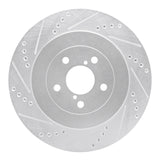 R1 Concepts Rear Left Drilled & Slotted Brake Rotor - 2003-2004 Subaru Impreza