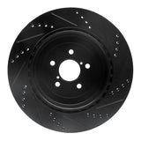 R1 Concepts Rear Left Drilled & Slotted Brake Rotor - 2003-2004 Subaru Impreza